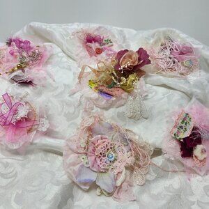 Shabby Chic Journal Supplies Set of 7 Approx 4 inches Jazz Up Journals or Crafts